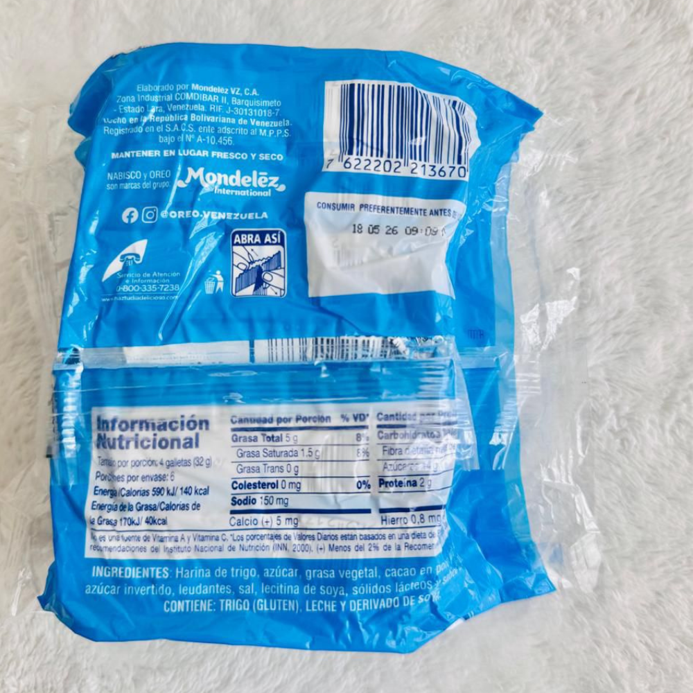 Galletas Oreo Venezolana de Chocolate 192g